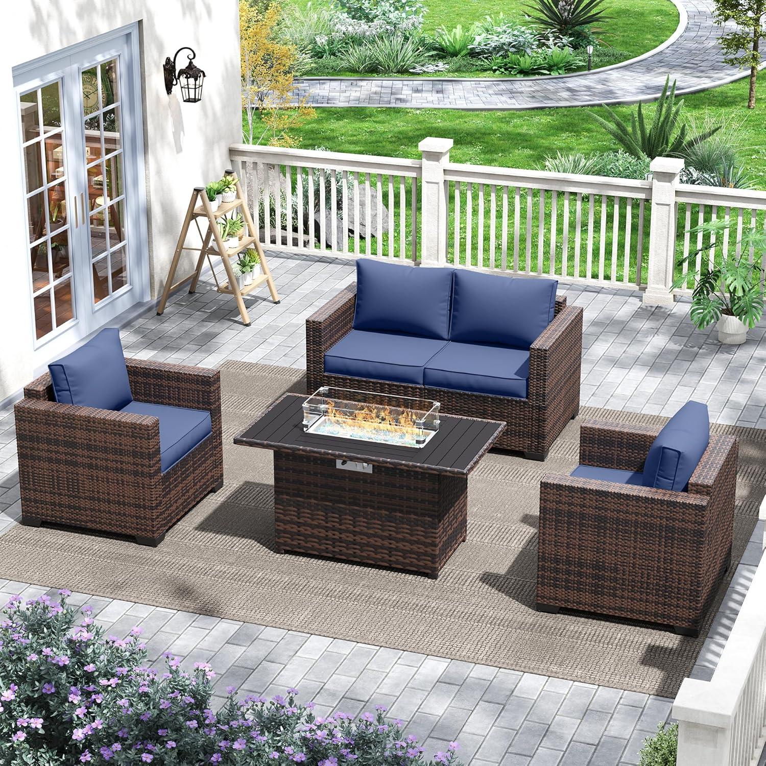 Cozy Evenings ahead with Amopatio's Fire Pit Patio Set
