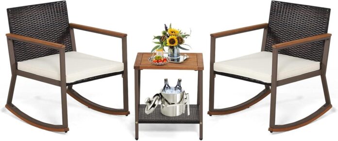 Creating A Cozy Outdoor Spot Tangkula 3 Piece Rocking Bistro Set Reviewed