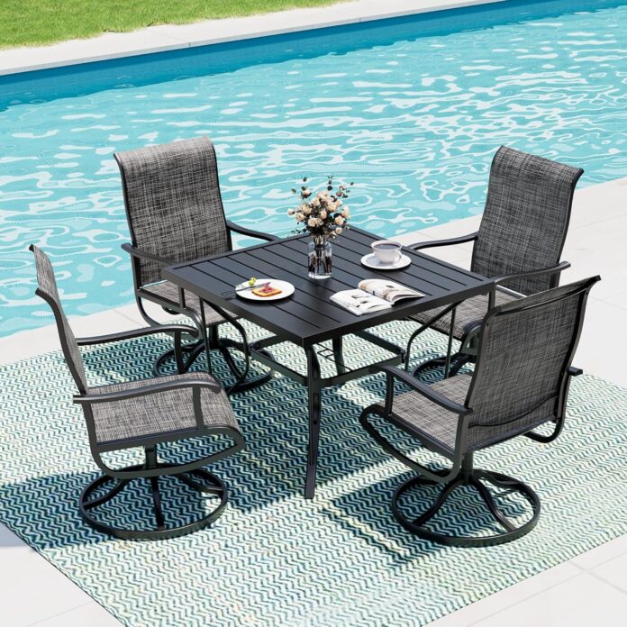 Discover Comfort And Style With The Pamapic 5 Piece Outdoor Dining Set