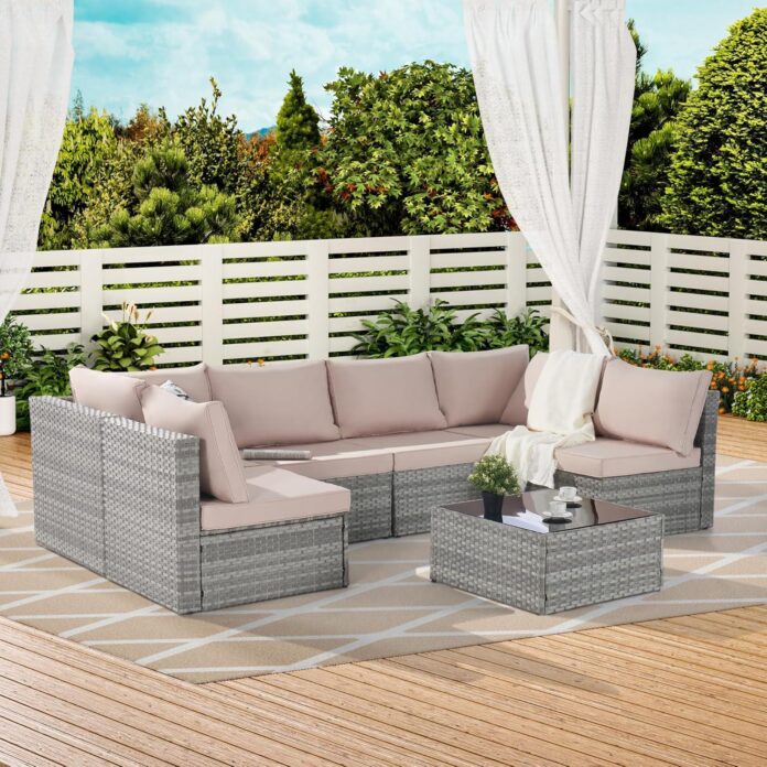 Elevate Outdoor Living With A Stylish 7 Piece Rattan Sofa Set