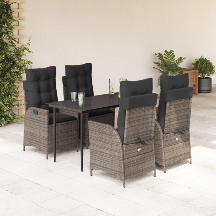Elevate Outdoor Living With A Stylish Gray Rattan Dining Set