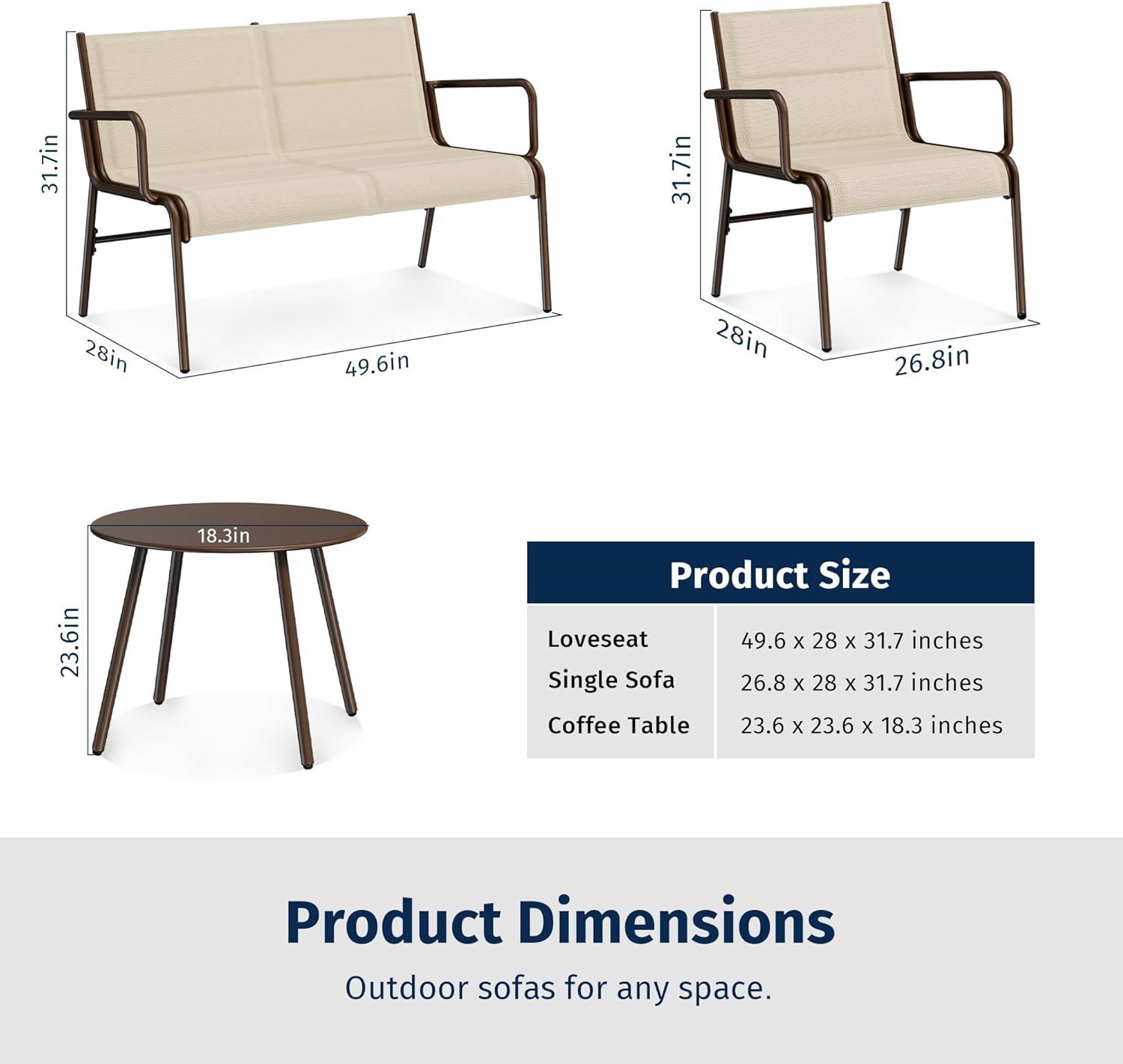 Elevate Outdoor​ Relaxation with East Oak's Stylish ⁢4-Piece Set