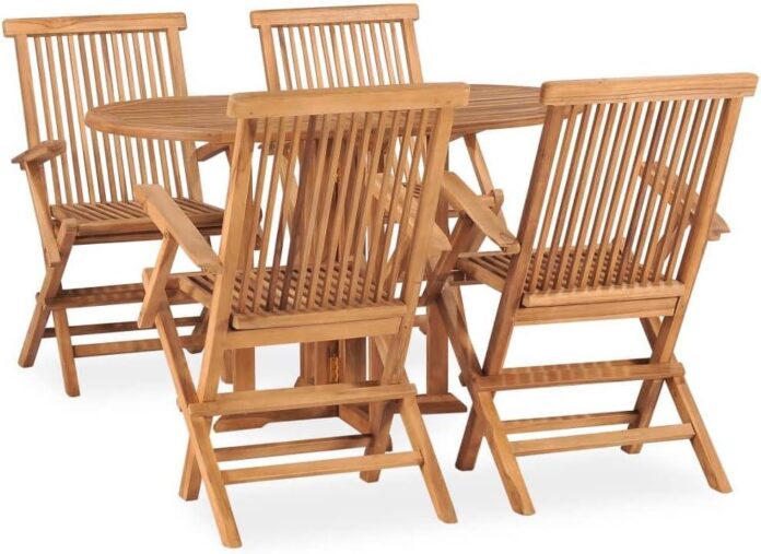 Exquisite Teak 5 Piece Folding Patio Set Fits Your Balcony
