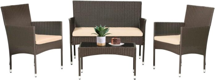 Finding Relaxation With Our Stylish 4 Piece Rattan Patio Set