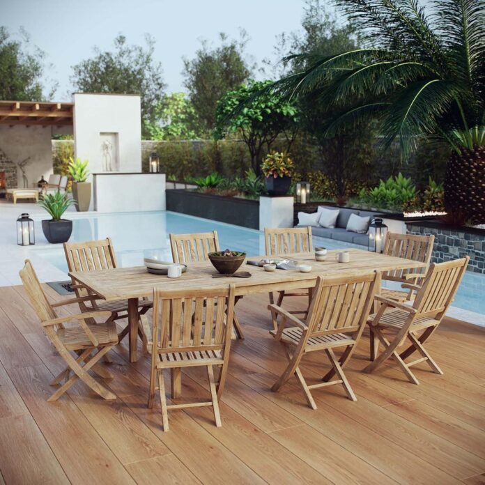 Gather Around Exploring The Marina Teak Wood Outdoor Dining Set