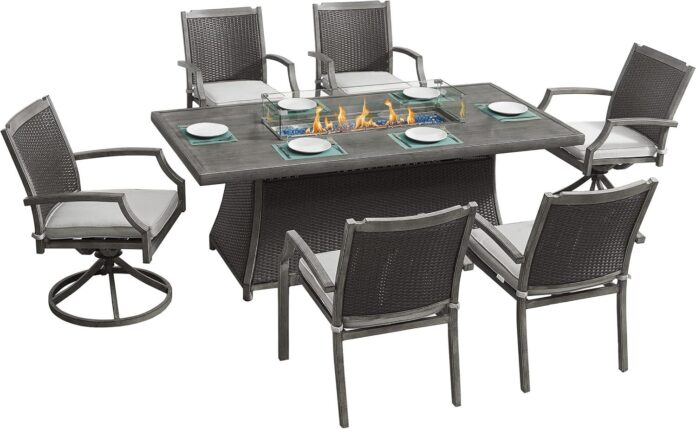 Gather Around The Kinger Home Isla Fire Pit Patio Set