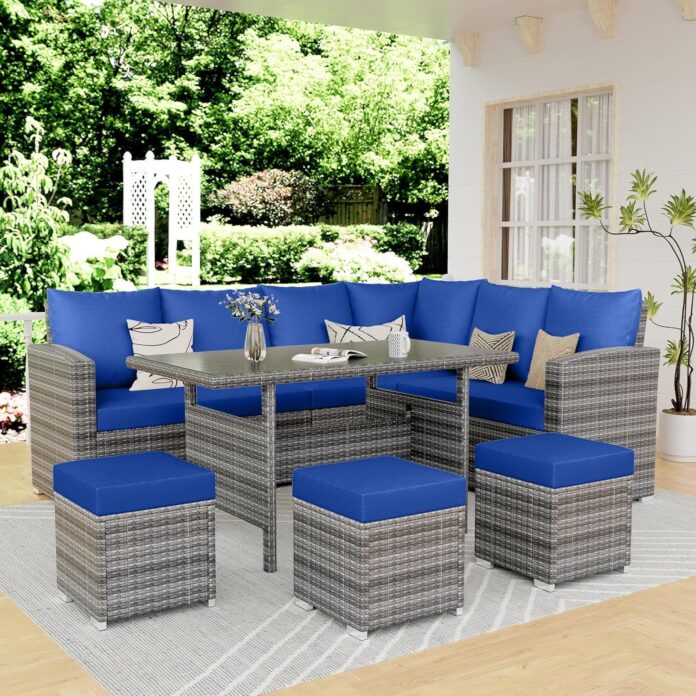 Gather Perfect Moments With A Stylish 7 Piece Rattan Patio Set