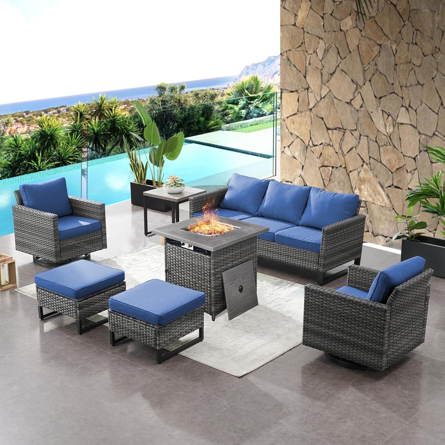 Gather Round: Exploring HUMMUH's 7-Piece Patio Set with fire Pit