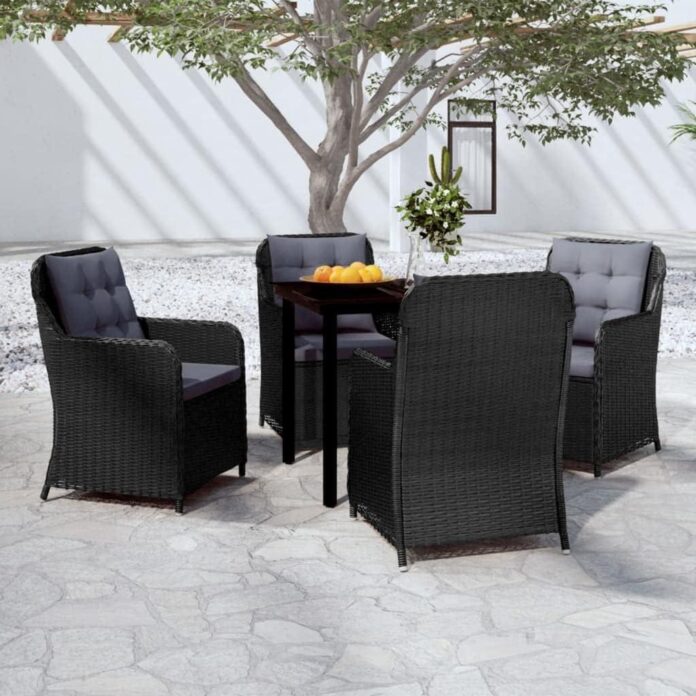 Gathered Comfort Exploring The 5 Piece Black Patio Dining Set