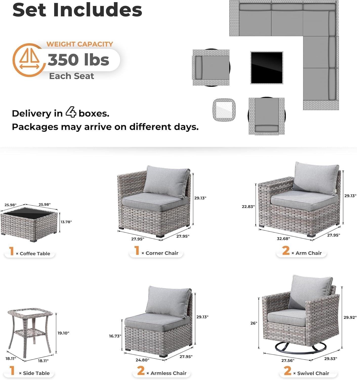 Gathering Comfort: Exploring a 9-Piece Modular Patio set's Design