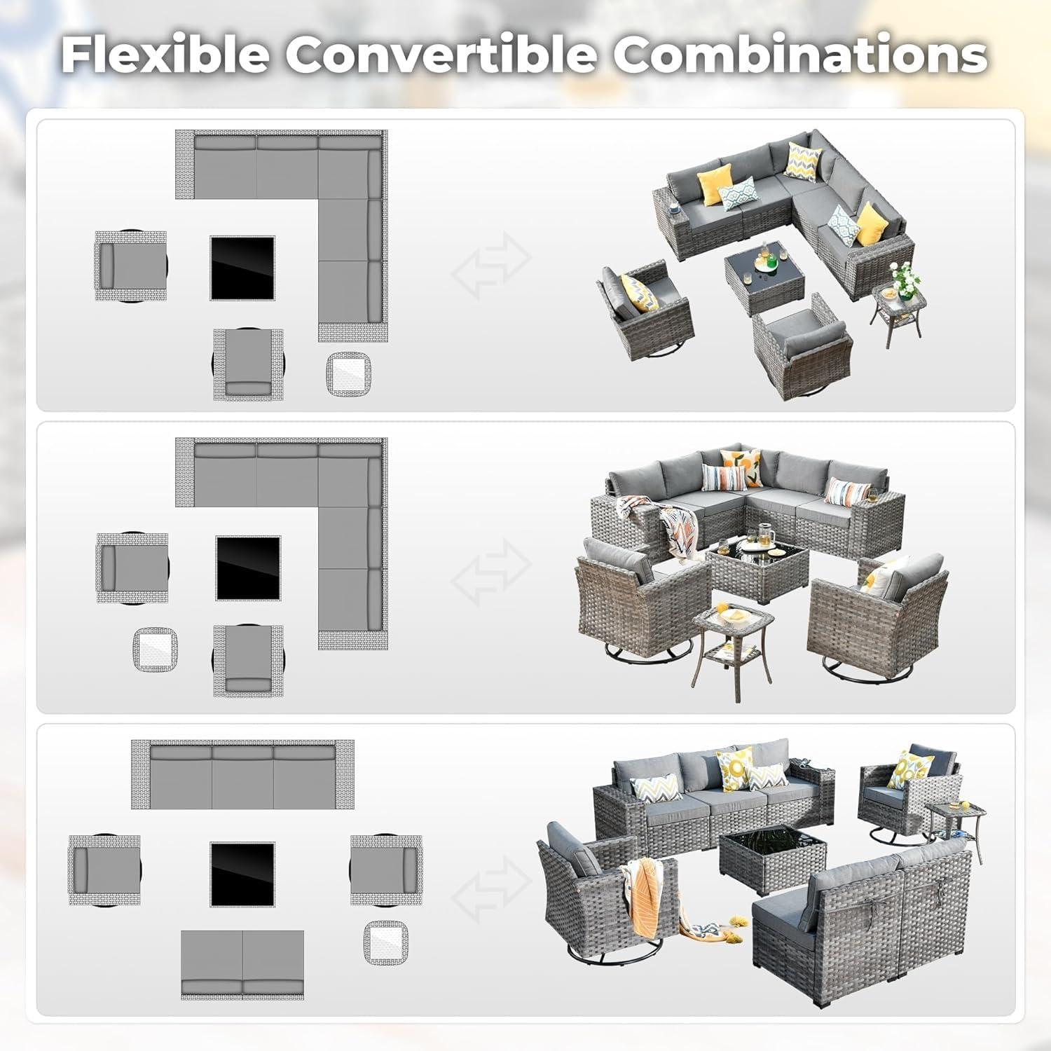 Gathering Comfort: Exploring a 9-Piece Modular Patio Set's Design