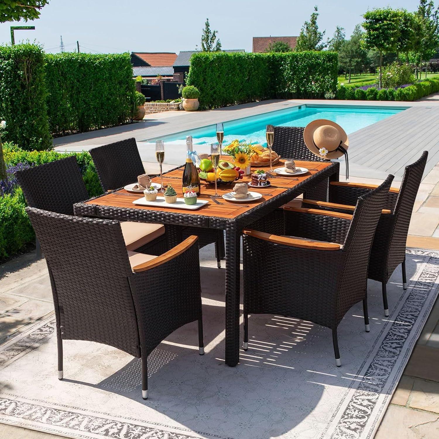 Gathering Outdoors: Exploring Devoko's 7-Piece Patio Set Comfort