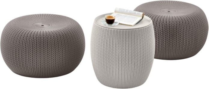 Keter Urban Knit Pouf Set Stylish Storage Meets Cozy Seating