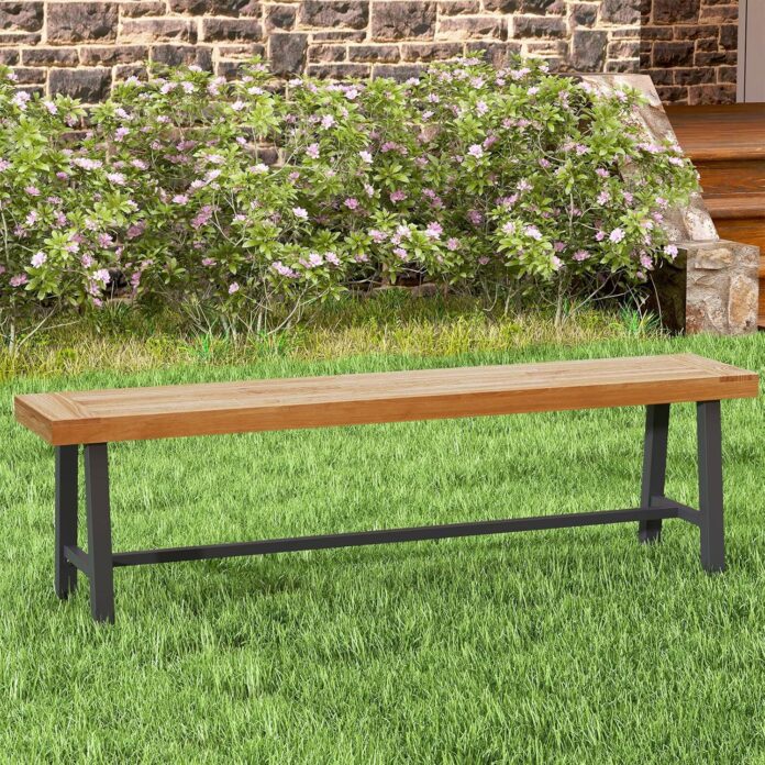 Outdoor Bench 63 Backless Acacia Fits Your Porch Space