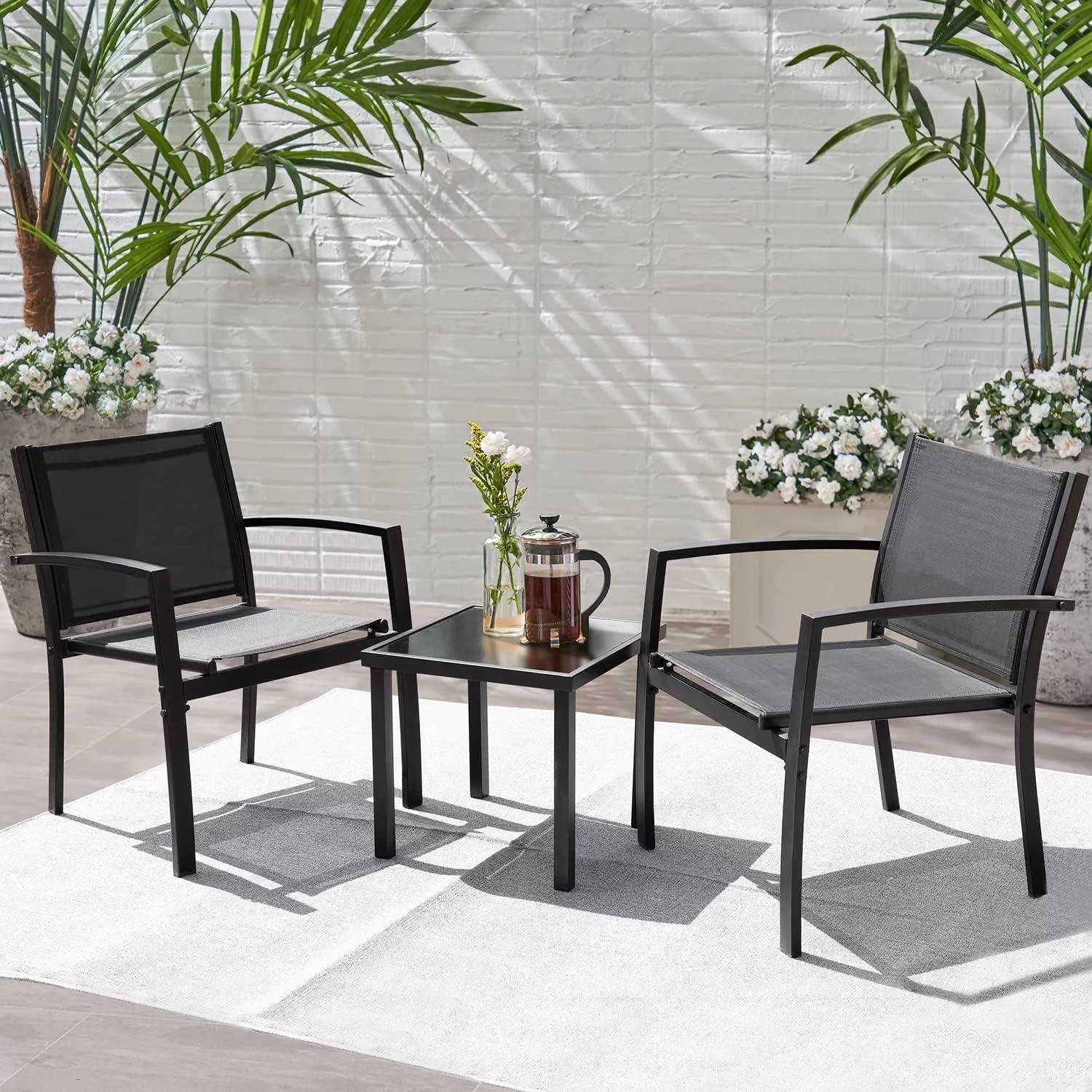 Relaxed Evenings Await with Flamaker's Sleek Patio Bistro Set