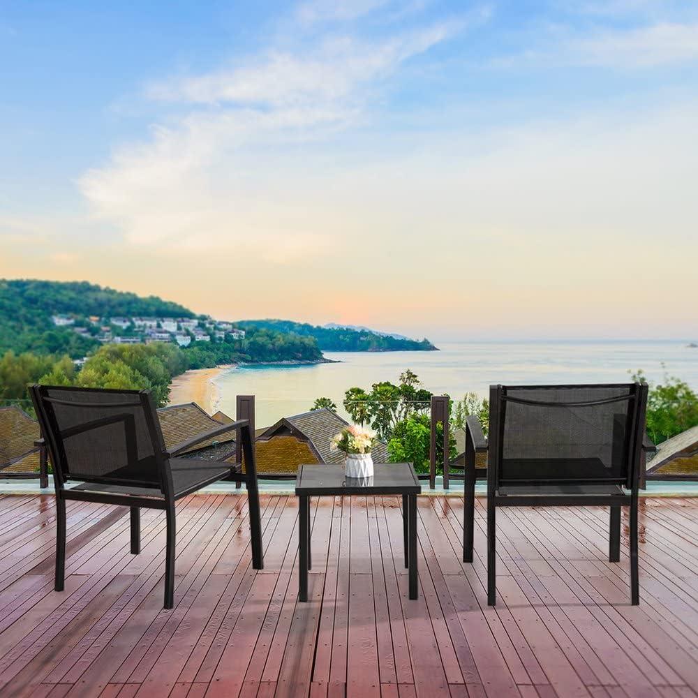 Relaxed Evenings Await with flamaker's Sleek Patio Bistro Set