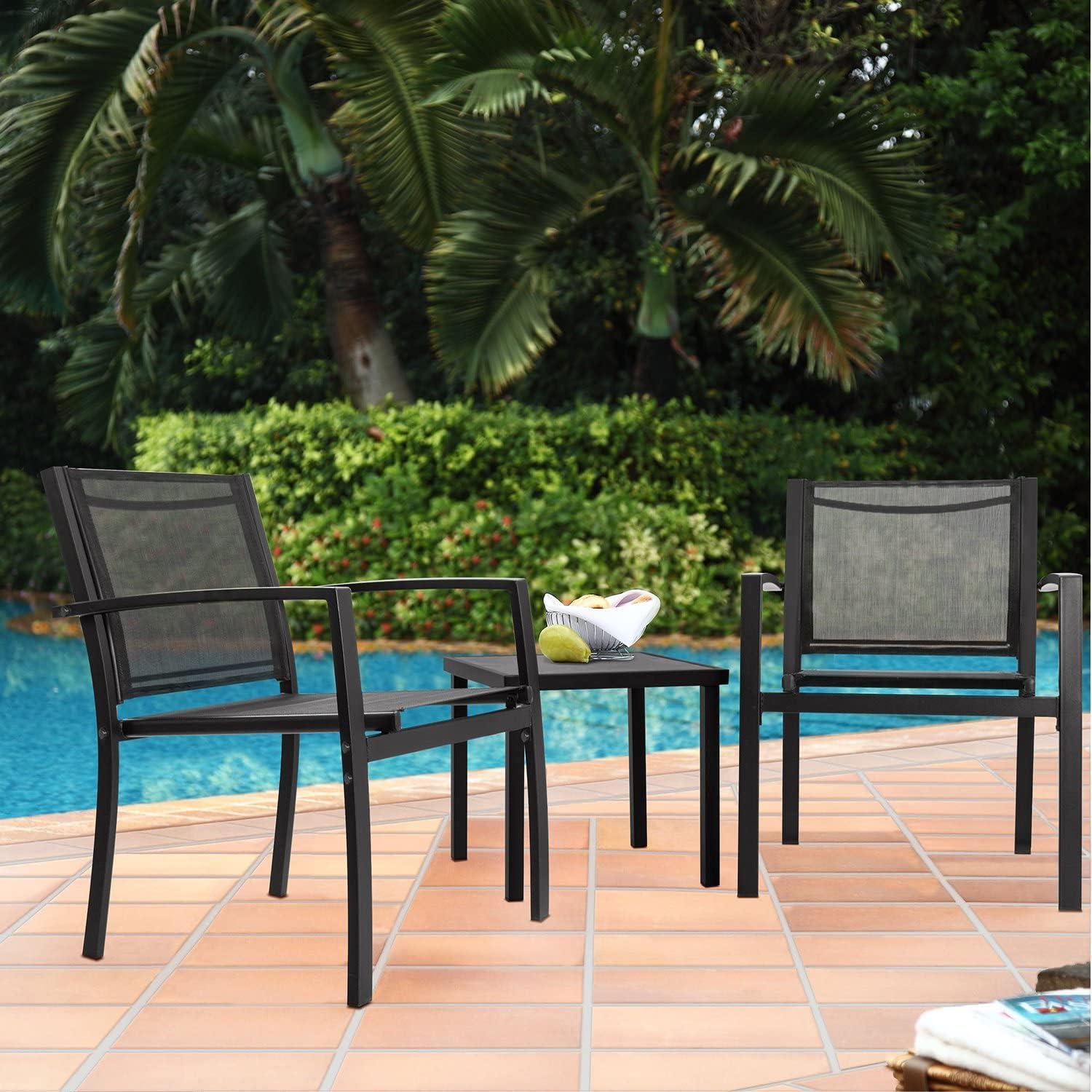 Relaxed Evenings Await with Flamaker's Sleek Patio Bistro Set