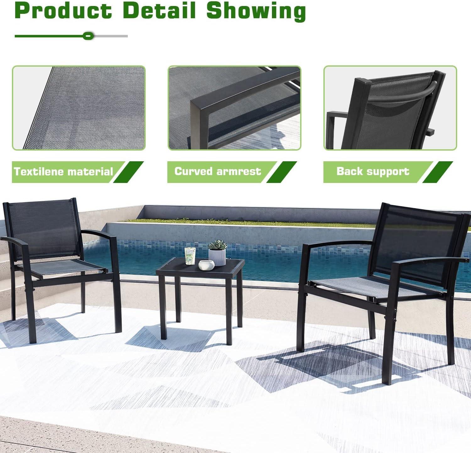 Relaxed Evenings Await with Flamaker's Sleek Patio Bistro Set