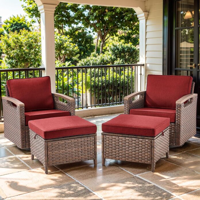 Relaxing In Style Swivel Rocker Patio Chairs Ottomans Reviewed