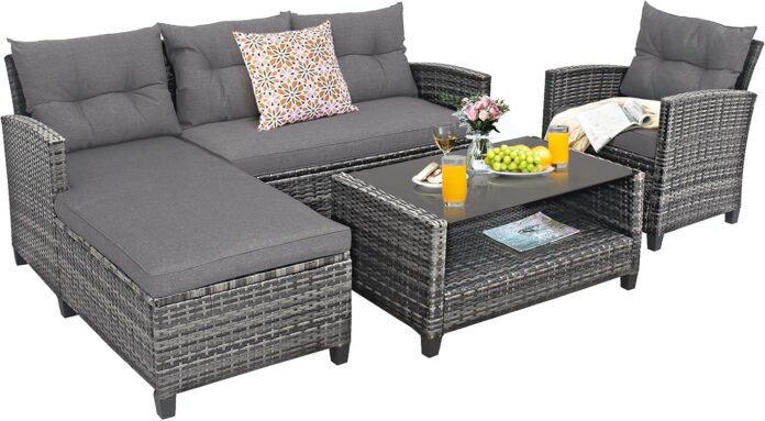 Relaxing Outdoors Together Exploring The Tangkula Rattan Set