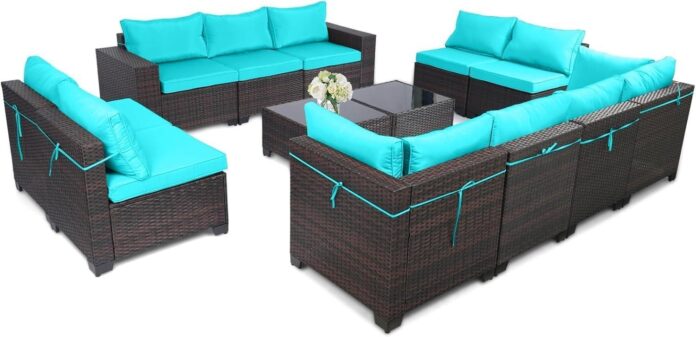 Relaxing Together Exploring A Stylish 13 Piece Rattan Patio Set