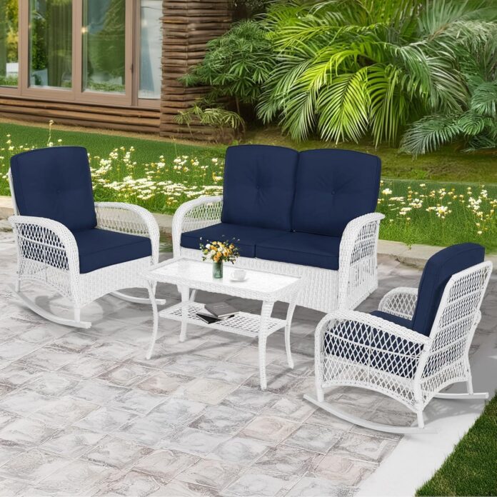 Relaxing Together Exploring A Stylish Wicker Patio Conversation Set