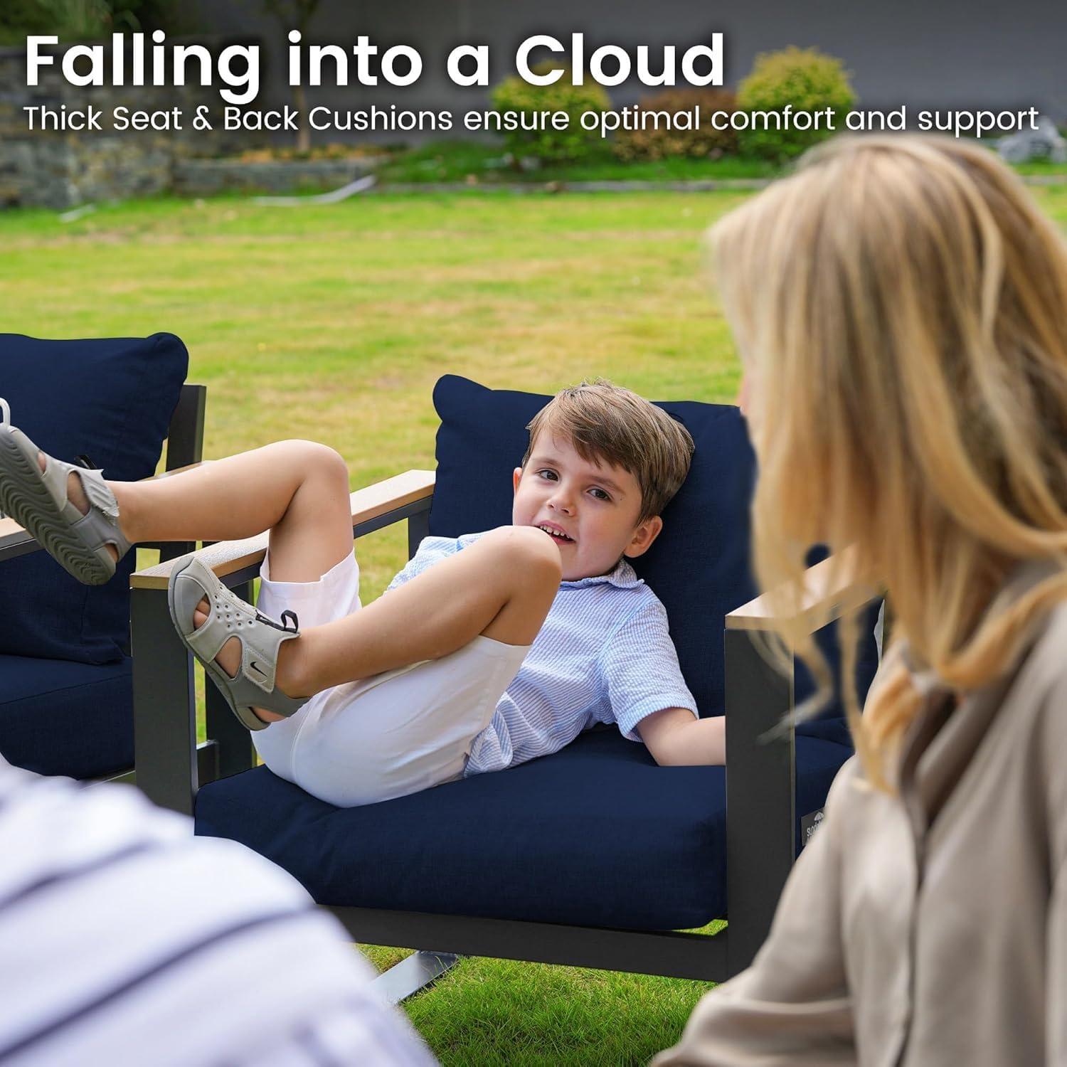 Relaxing⁣ Together: Exploring Sundale's Stylish navy Blue Patio set