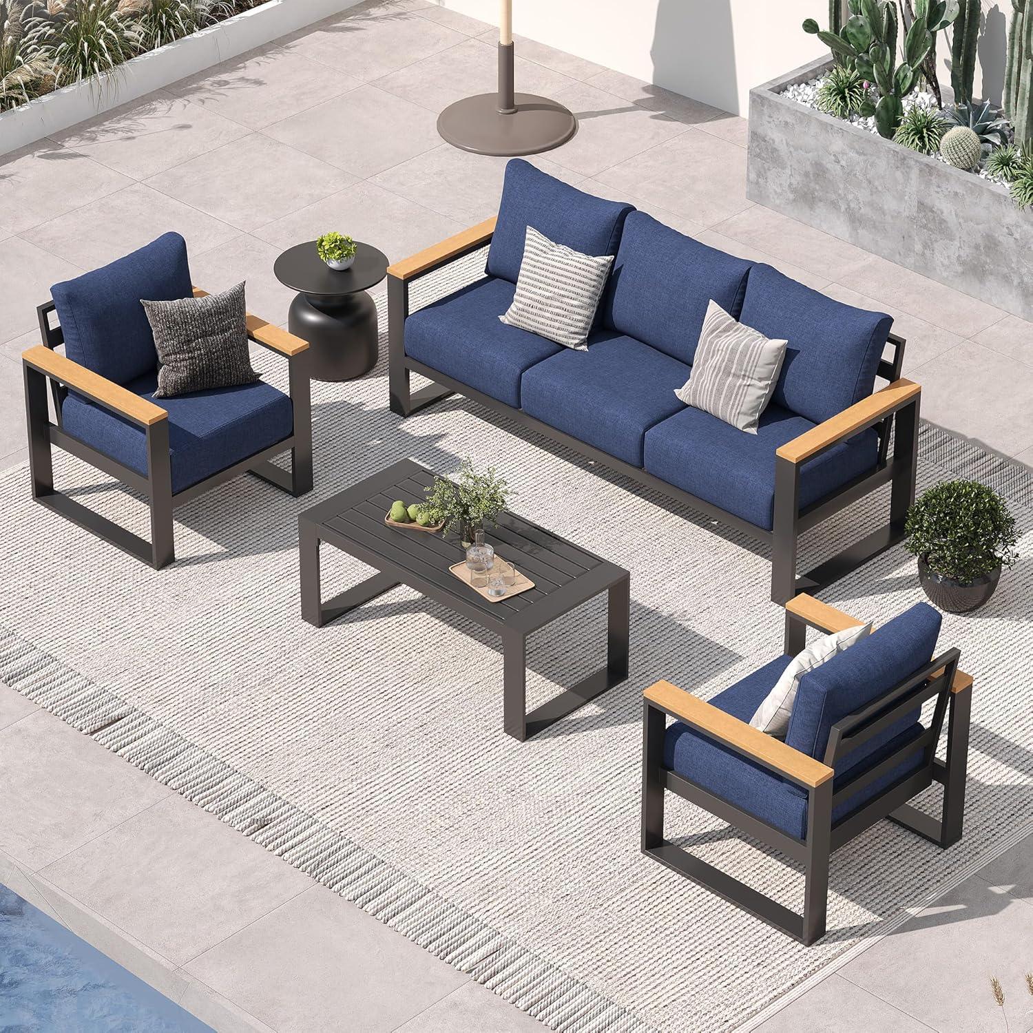 relaxing Together: Exploring Sundale's Stylish‌ Navy Blue Patio Set