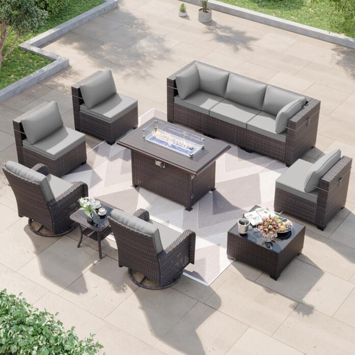 Relaxing Together Exploring The Stylish 11pcs Patio Sectional Set