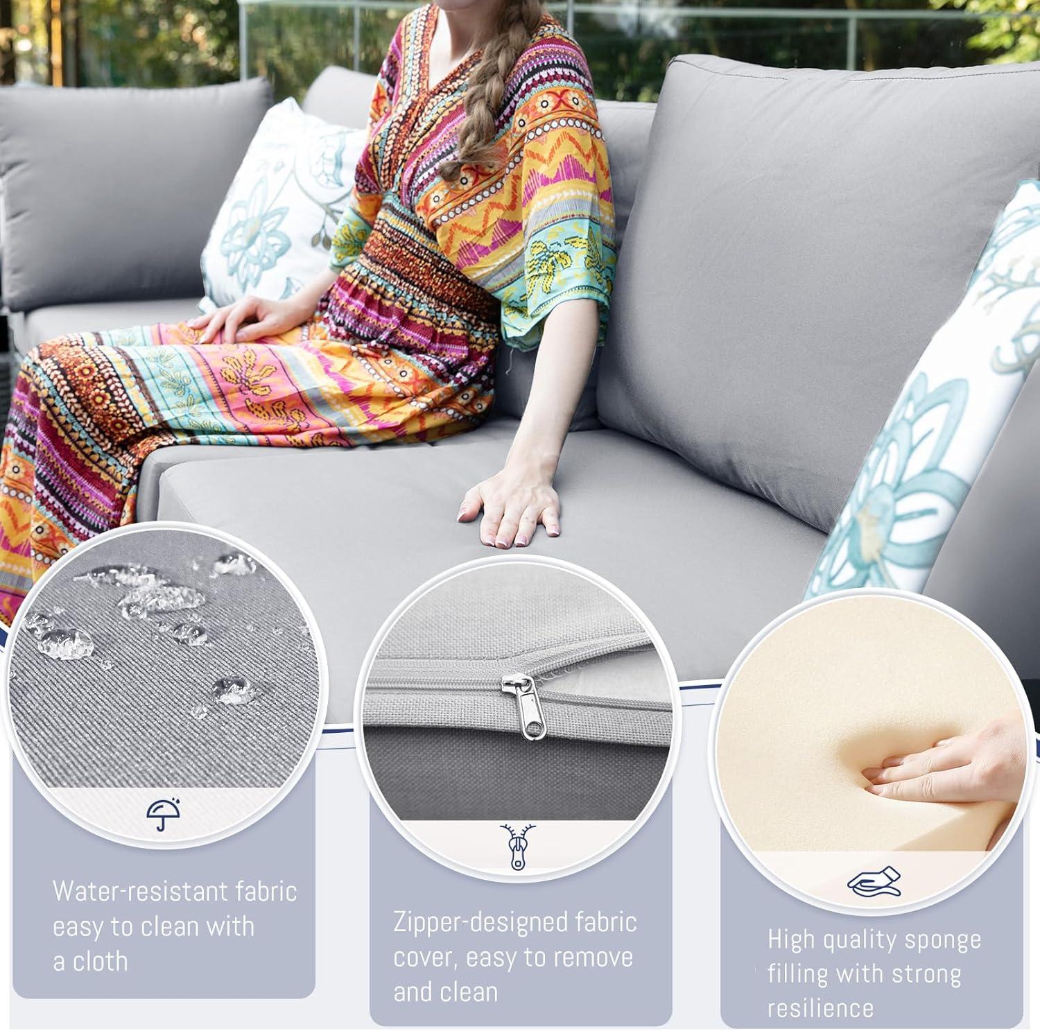 Spacious Comfort Meets Style: Exploring BULEXYARD's Patio Set with Fire Pit