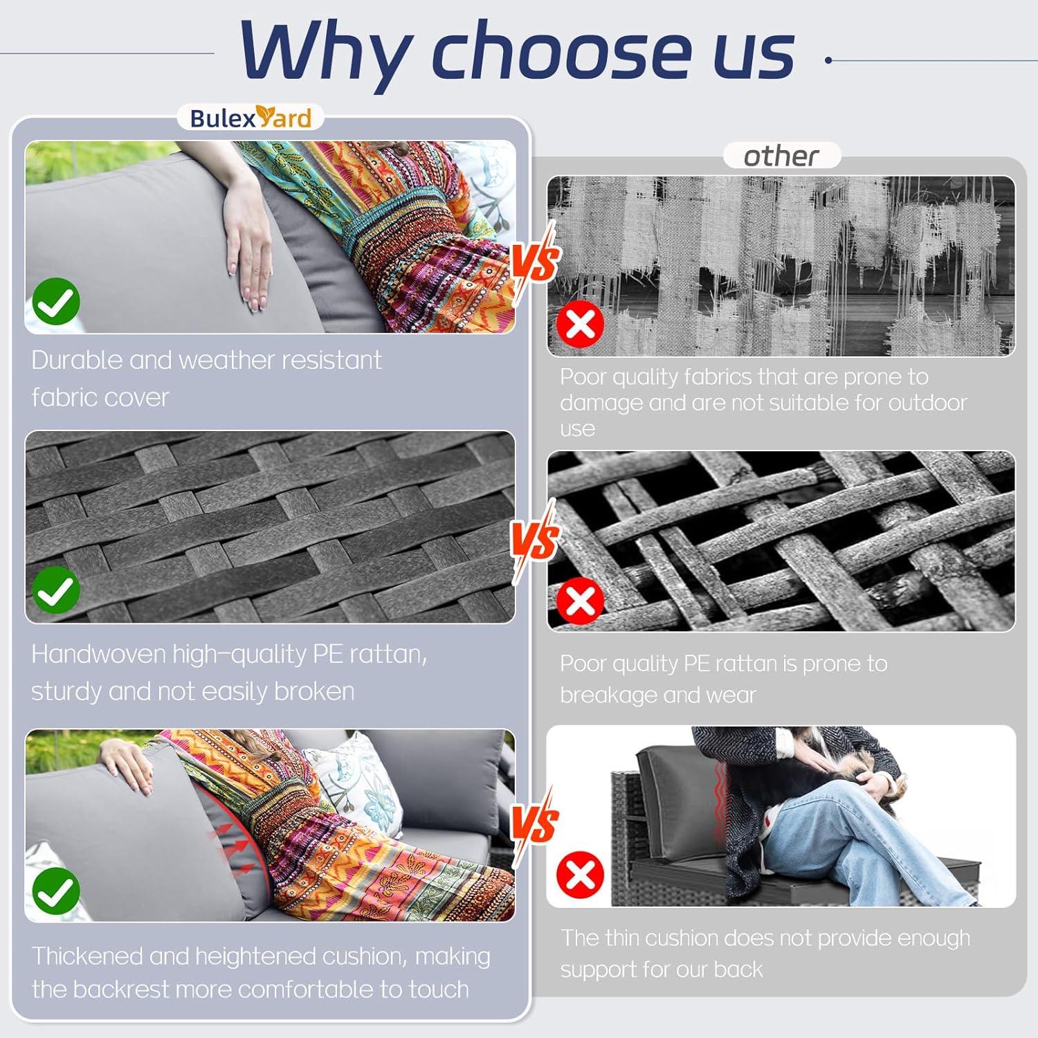 Spacious Comfort Meets Style: Exploring BULEXYARD's Patio Set with Fire Pit