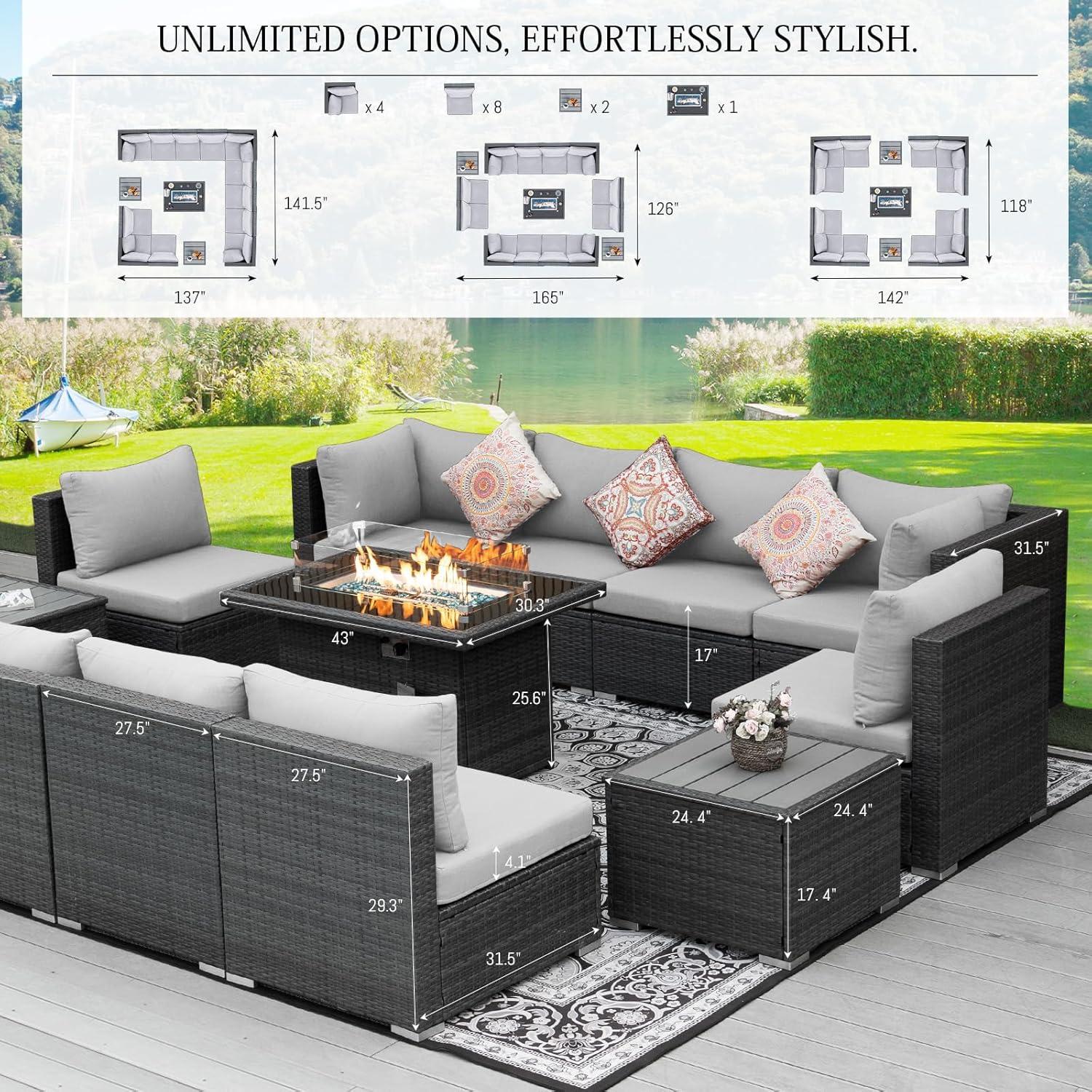 Spacious Comfort Meets Style: Exploring BULEXYARD's Patio Set with Fire pit