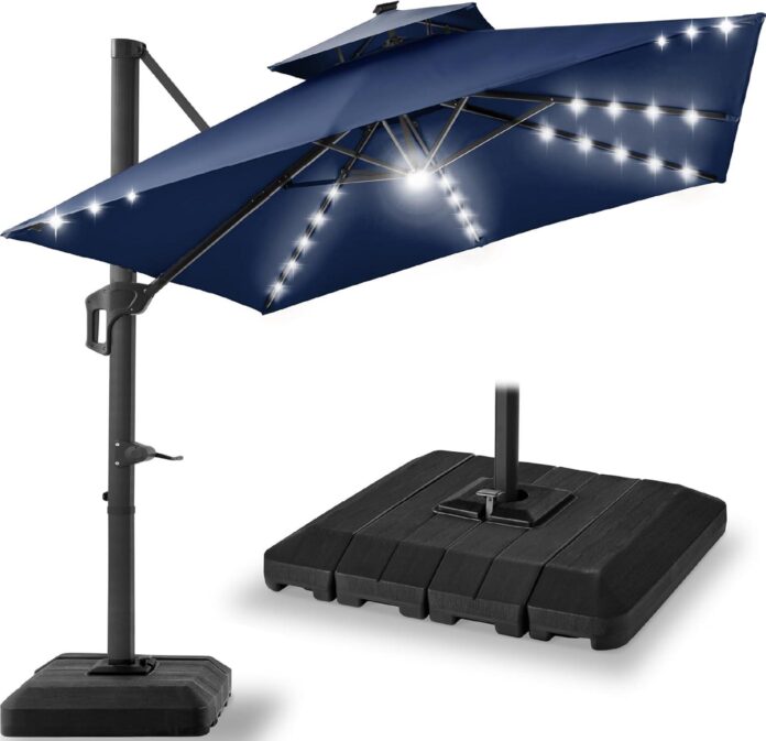Spacious Shade With Solar Lights Patio Umbrella Review