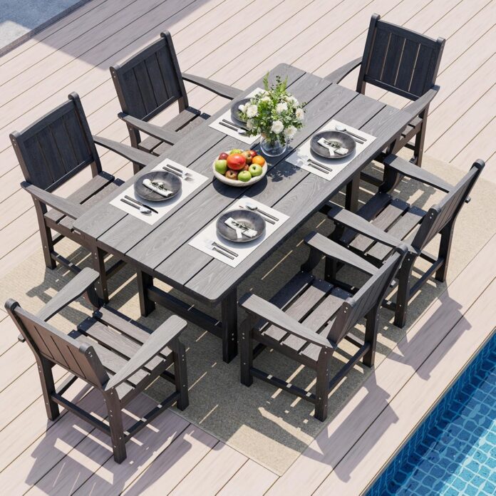 Spacious Stylish Exploring The Pamapic 7 Piece Outdoor Set