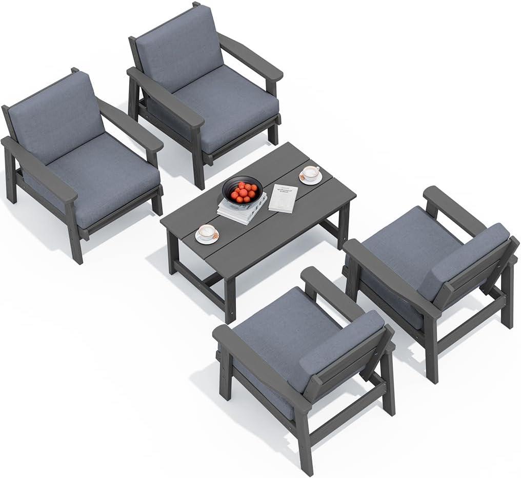 Spacious & ⁣Weatherproof: HDPE‍ Patio Set ⁢for Relaxing ⁤Outdoors