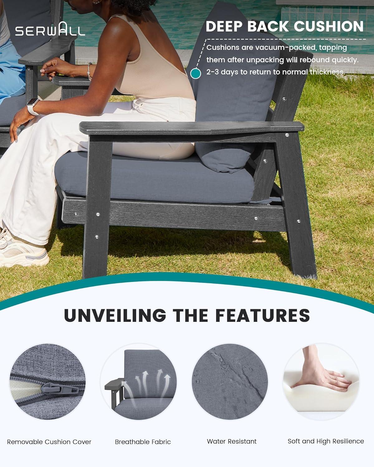 Spacious & Weatherproof: HDPE Patio Set for Relaxing Outdoors