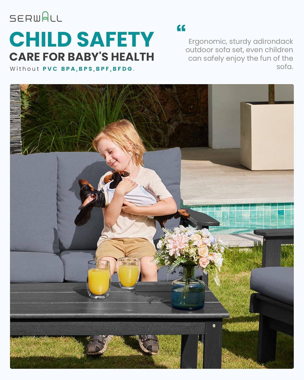 Spacious &‌ Weatherproof: HDPE ‌Patio Set for Relaxing Outdoors