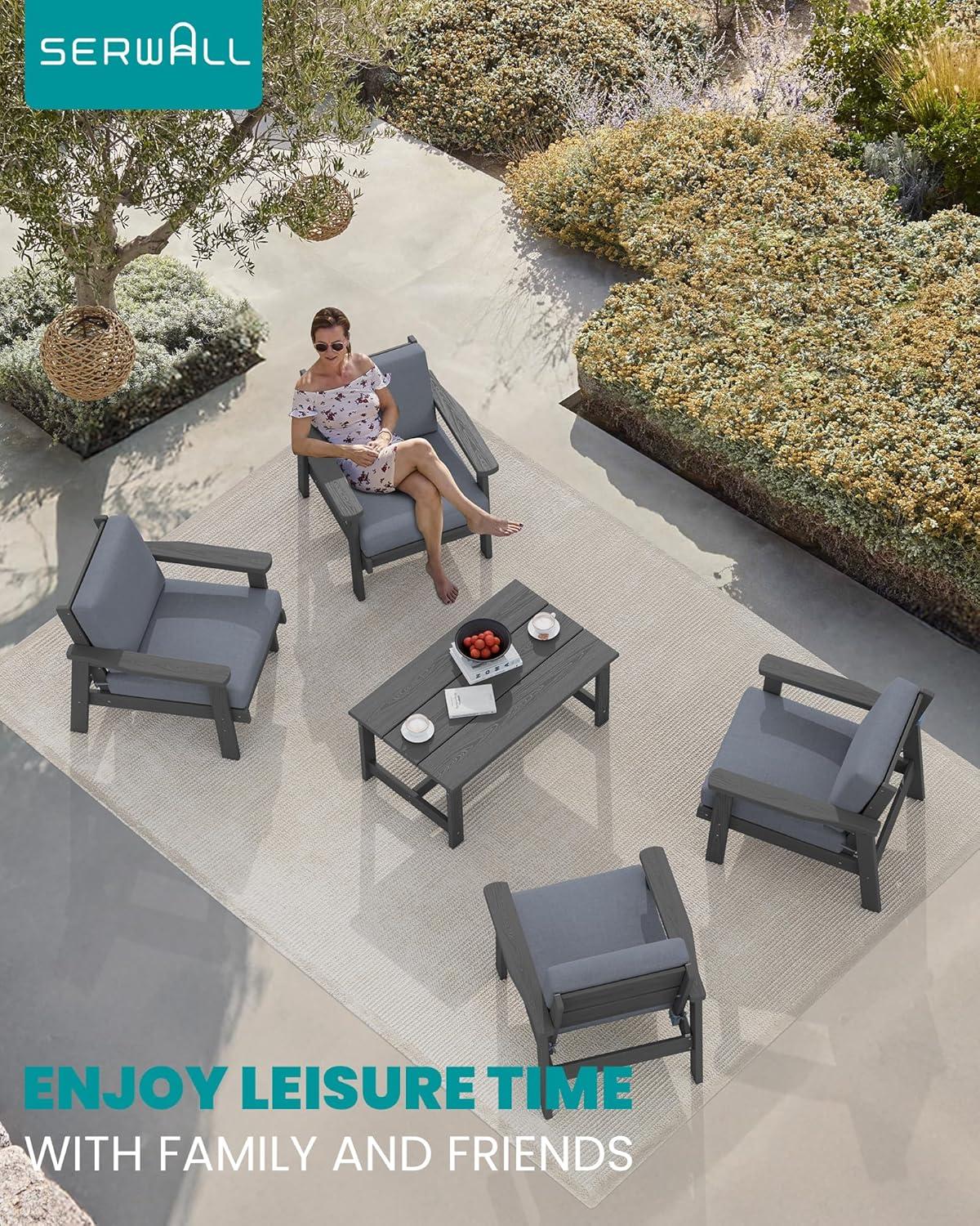 Spacious & Weatherproof: HDPE Patio Set for relaxing Outdoors