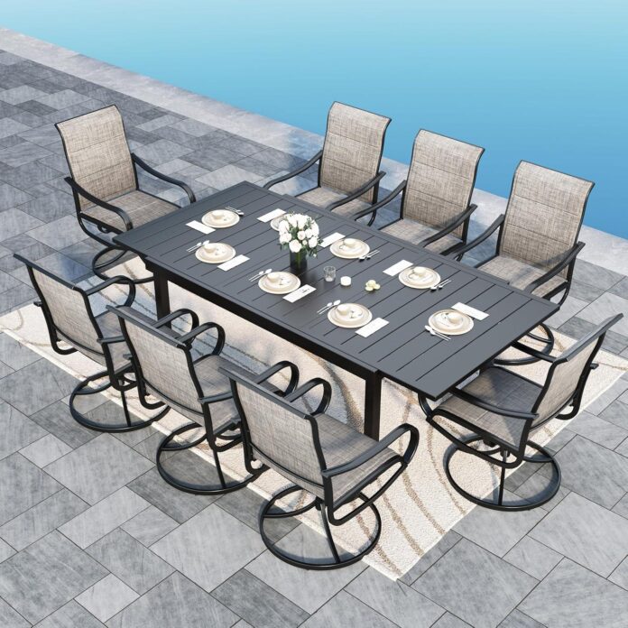 Spinning Comfort And Style Patio Dining Set For Any Season