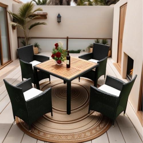 Stylish⁢ & Durable 5-Piece Wicker Dining‌ Set for Outdoor Spaces