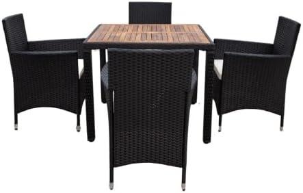 Stylish & Durable 5-piece Wicker Dining Set ​for ⁣Outdoor Spaces