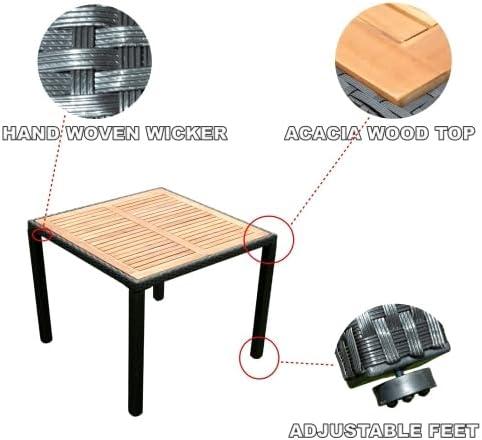 Stylish & ‍Durable 5-Piece Wicker Dining​ Set for Outdoor​ spaces