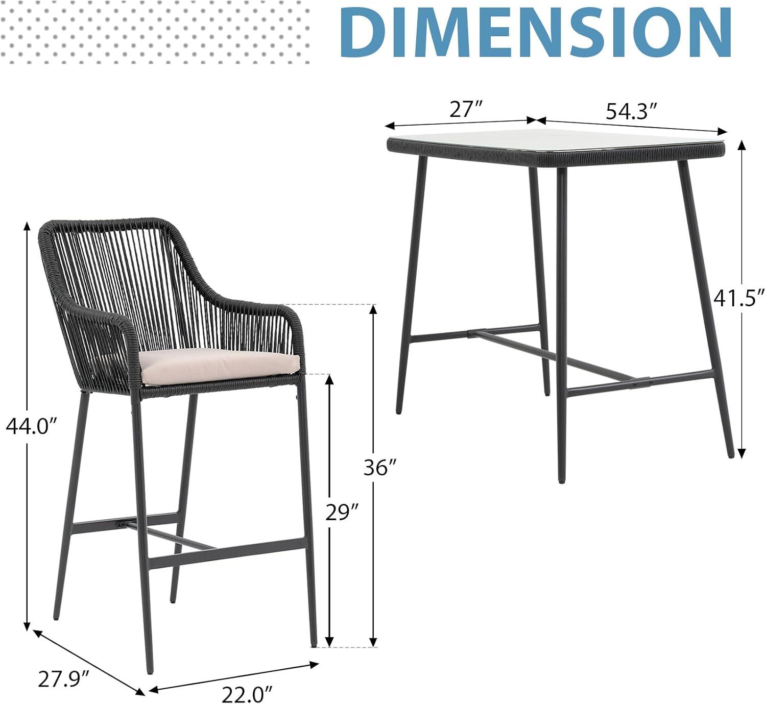 Stylish & Sturdy‌ JOIVI Patio Bar Set for Outdoor Relaxation