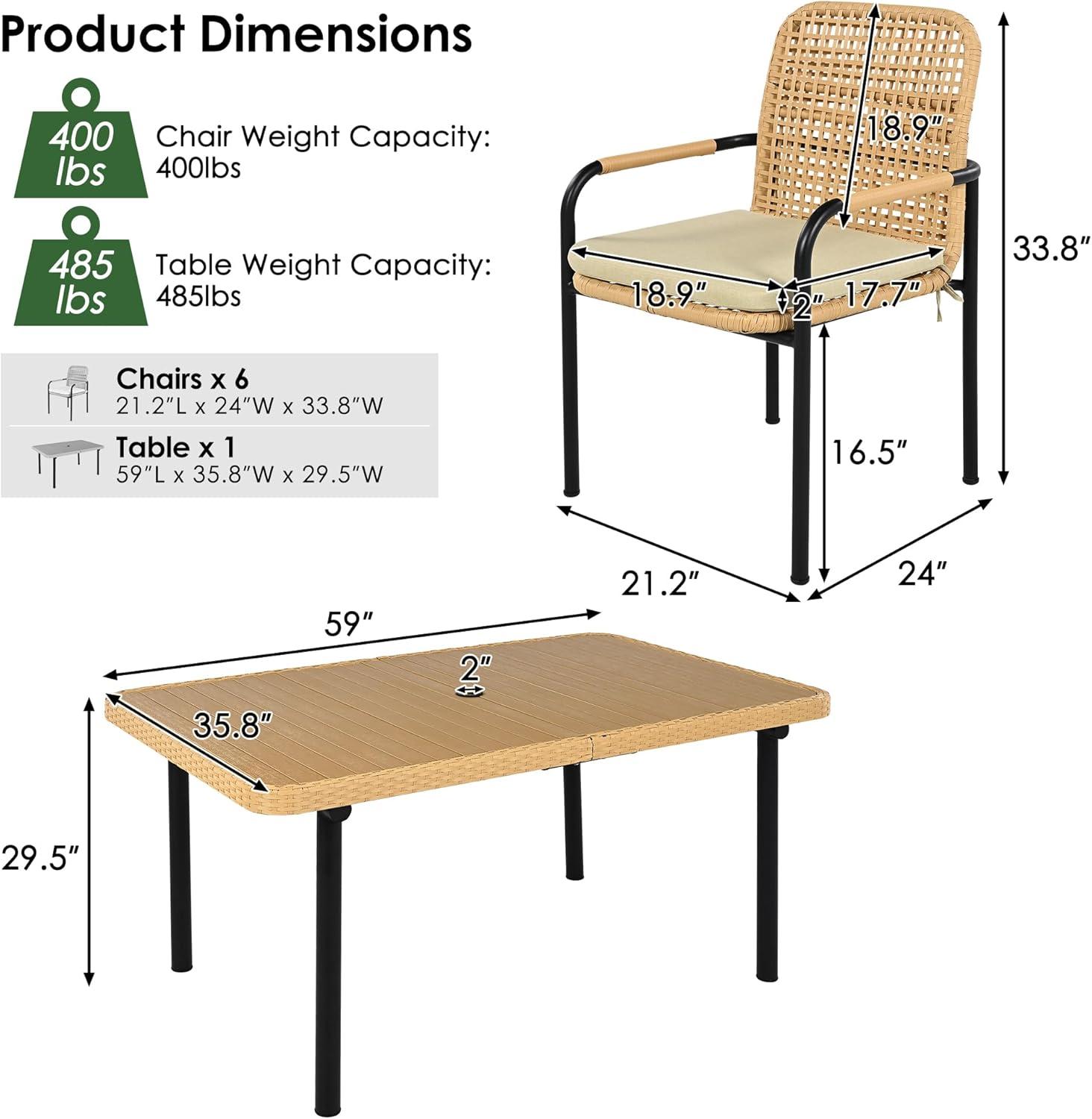 Table Set ⁤7 Piece Patio Dining - your patio's weekly hub
