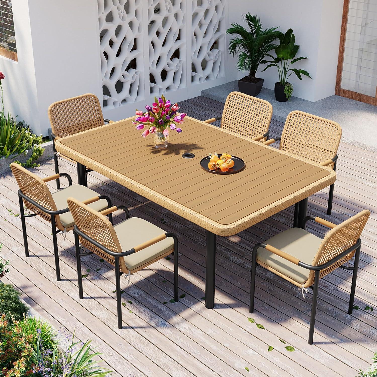 Table Set 7‌ Piece Patio Dining‍ - your patio's weekly hub