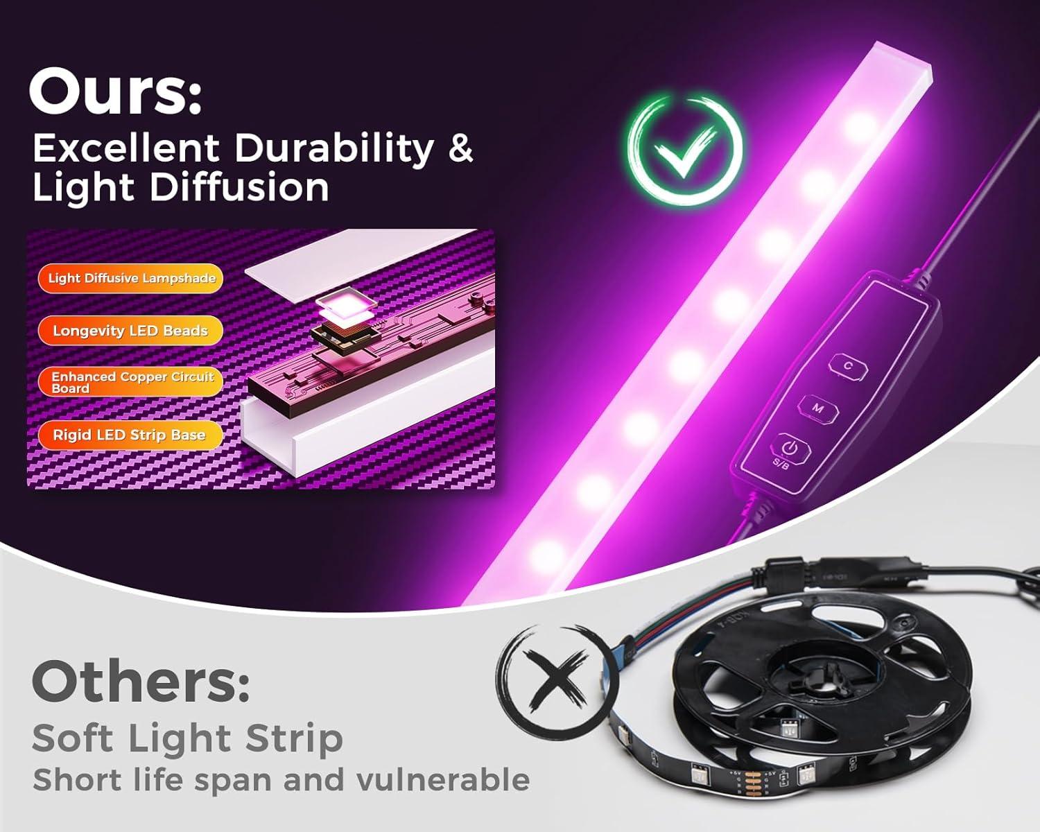 AODK L Shaped Desk — your corner setup with LEDs & outlets