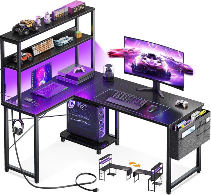 Aodk L Shaped Desk Your Corner Setup With Leds Outlets