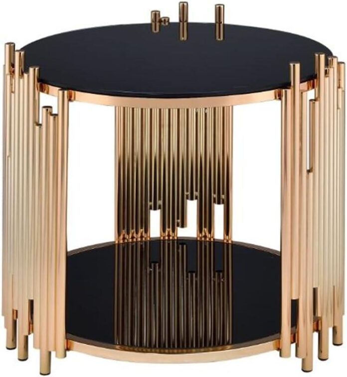 Benjara Modern Metal And Glass End Table Suits Your Sofa