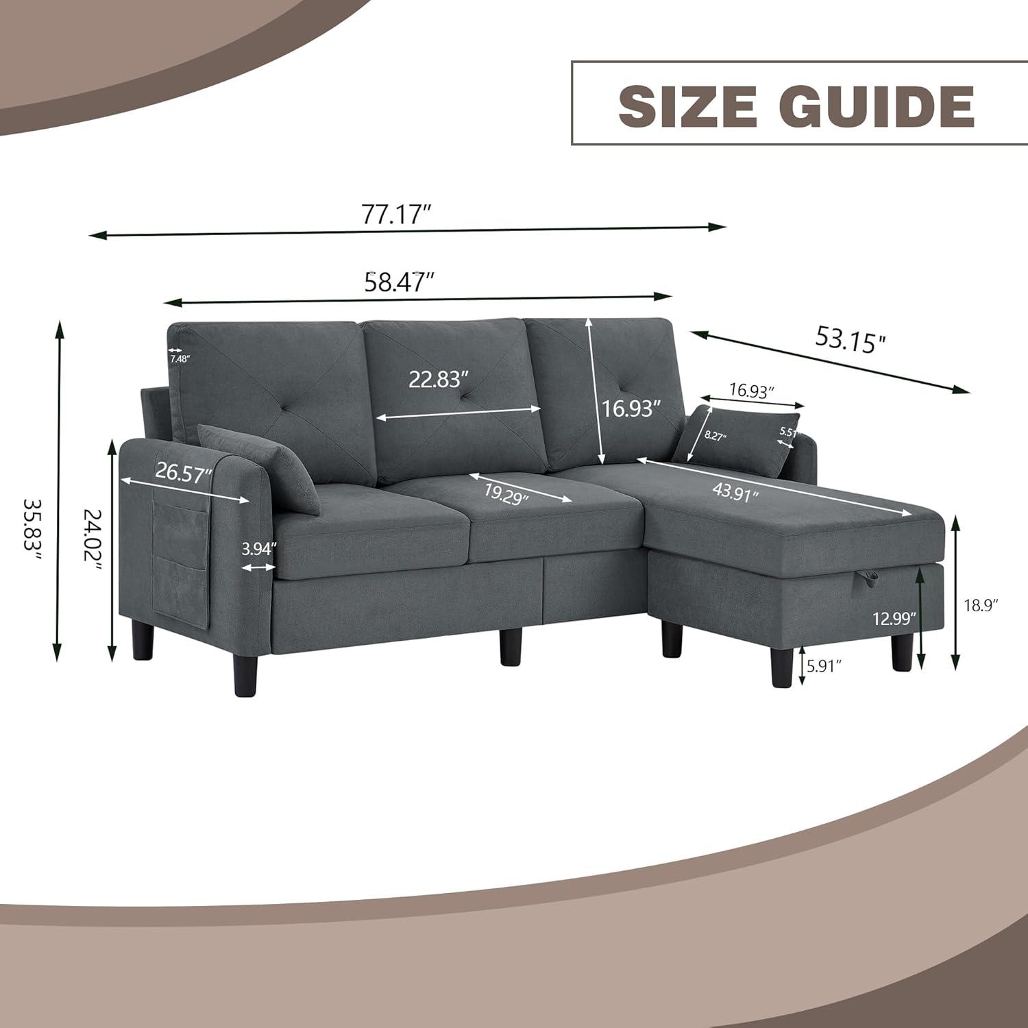 Convertible Sectional Sofa 77
