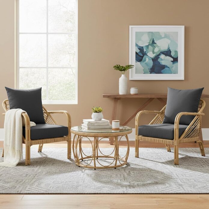 Dayaoutdoor Braided Metal Accent Chairs Soften Reading Nook